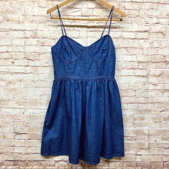 🔴SOLD Free People Dress Dots Bustier Spaghetti - Picture 4 of 8